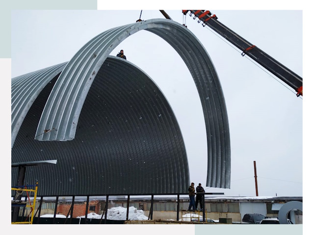 Полукруглые ангары в Азнакаеве