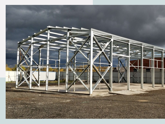 Двускатные ангары в Азнакаево от 616 руб. за квадрат