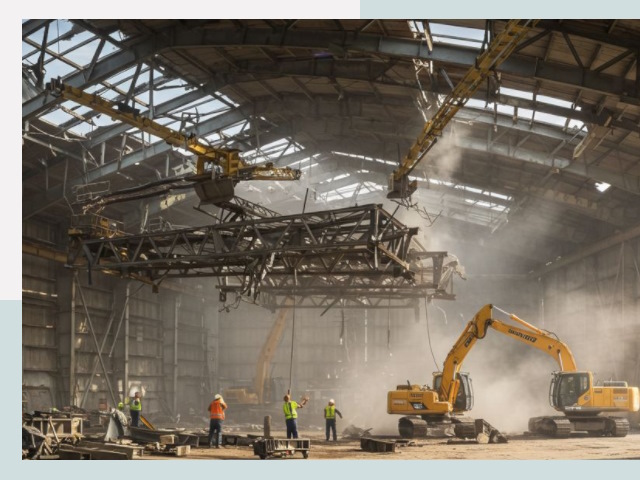 Демонтаж ангаров в Азнакаеве от 616 руб. за м²